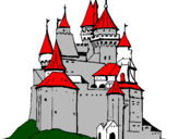 Desenho Castelo medieval pintado por skate