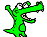 Desenho Crocodilo a gritar pintado por tiago