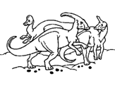 Desenho Manada de herbívoros pintado por miguel