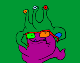 Desenho Extraterrestre com óculos pintado por balat