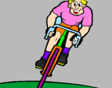Desenho Ciclista com gorro pintado por evelin