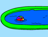 Desenho Bola na piscina pintado por SOFIA