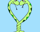 Desenho Serpentes apaixonadas pintado por rafaella