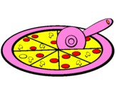 Desenho Pizza pintado por Bárbara