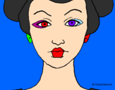 Desenho Cara de geisha pintado por alice