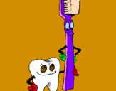 Desenho Dentes e escova de dentes pintado por ISABELLE 