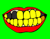 Desenho Boca e dentes pintado por Maria Gabriela