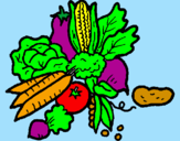 Desenho verduras pintado por ana  maria