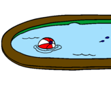 Desenho Bola na piscina pintado por jaqueline