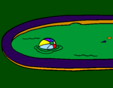 Desenho Bola na piscina pintado por balat