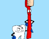 Desenho Dentes e escova de dentes pintado por nathalya