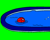 Desenho Bola na piscina pintado por Tantor