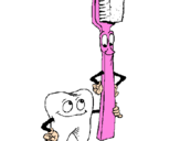 Desenho Dentes e escova de dentes pintado por luiza