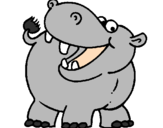 Desenho Hipopótamo pintado por iza
