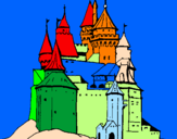 Desenho Castelo medieval pintado por CASTELO