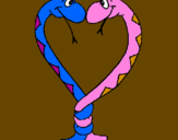 Desenho Serpentes apaixonadas pintado por pedro