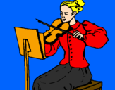 Desenho Dama violinista pintado por Camila