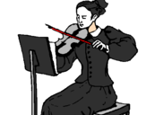 Desenho Dama violinista pintado por Angelica