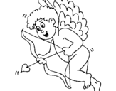 Desenho Cupido com grandes asas pintado por mariana
