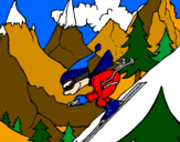 Desenho Esquiador pintado por snoop
