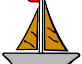 Desenho Barco veleiro pintado por barco