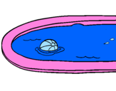Desenho Bola na piscina pintado por alicia maria