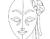 Desenho Máscara italiana pintado por Mônica