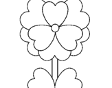 Desenho Flor de corações pintado por flor