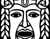 Desenho Máscara Maia pintado por filipe