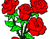 Desenho Ramo de rosas pintado por bete