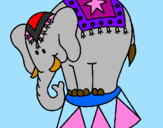 Desenho Elefante a actuar pintado por bidu
