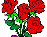 Desenho Ramo de rosas pintado por Cacau
