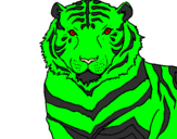 Desenho Tigre pintado por o  raro  tigre  verde