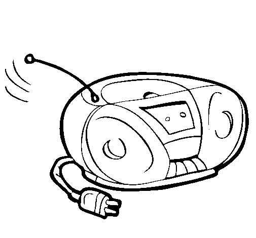 Desenho Radio cassette pintado por t