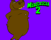 Desenho Madagascar 2 Gloria pintado por davi bastos
