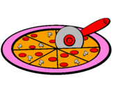 Desenho Pizza pintado por Moira