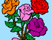 Desenho Ramo de rosas pintado por Linda.