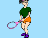 Desenho Rapariga tenista pintado por Pedro