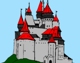 Desenho Castelo medieval pintado por castelo negro