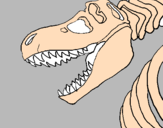 Desenho Esqueleto tiranossauro rex pintado por Azevedo