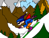 Desenho Esquiador pintado por carlos