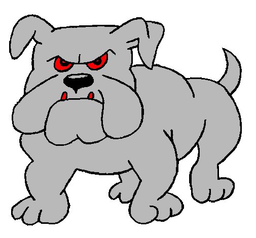 Desenho Cão Bulldog pintado por anónimo