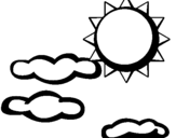 Desenho Sol e nuvens 2 pintado por kubota