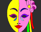 Desenho Máscara italiana pintado por Linda Máscara de carnaval