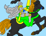 Desenho Cavaleiro a cavalo pintado por luan henrique
