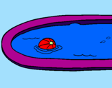 Desenho Bola na piscina pintado por fernanda