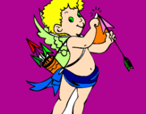 Desenho Cupido  pintado por flecha do amor