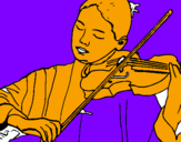 Desenho Violinista pintado por joao