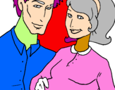 Desenho Pai e mãe pintado por mayah