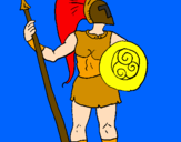 Desenho Guerreiro troiano pintado por guilherme victhor schffer